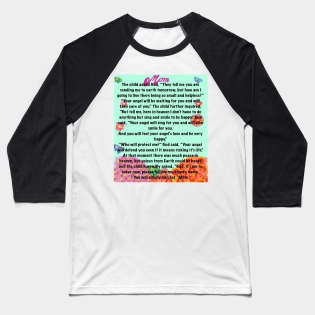 The best Mother’s Day gifts 2022, You will simply call her mom Beautiful poem about motherhood green background Baseball T-Shirt by Artonmytee